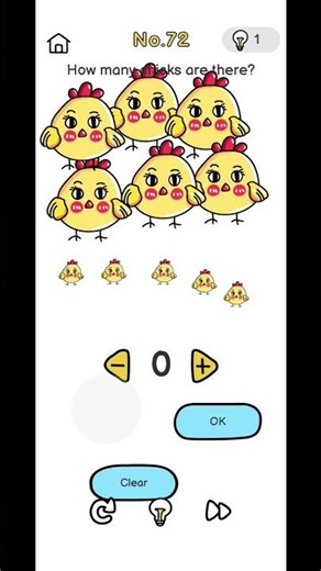 brain out level 72, how many chicks are they