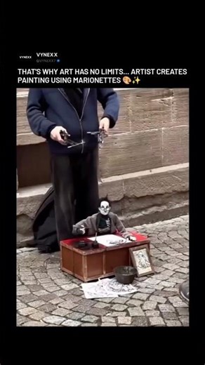 This Artist Paints Using MARIONETTES 😳🎭 #viral #ytshorts #views