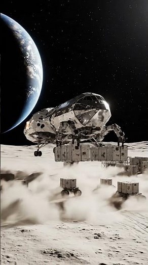 Cargo Spacecraft Landing on the Moon 🌕 | Building Humanity’s First Lunar Colony