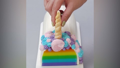 Chocolate heart mold and brigadeiro layer cake