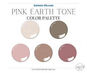 Pink Earth Tone Paint Color Palette | Sherwin Williams Color of the Year | Boho Paint Colors | E-design | Virtual Design | Instant Download - Etsy