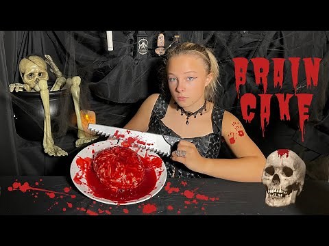 DIY HALLOWEEN BRAIN CAKE - How to make a brain cake