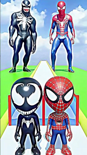 Spider-Man vs Venom: The Math Multiplier Parkour Race! #SpiderMan #Venom #MathRun