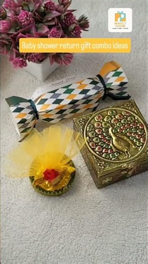 Baby Shower Return Gift Combo | Peacock Trinket Box | Chocolate Paper Bag | #returngifts #giftideas