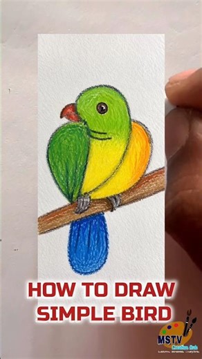 Easy Oil Pastel Parrot Drawing | Simple Bird Art for Beginners #drawing #art