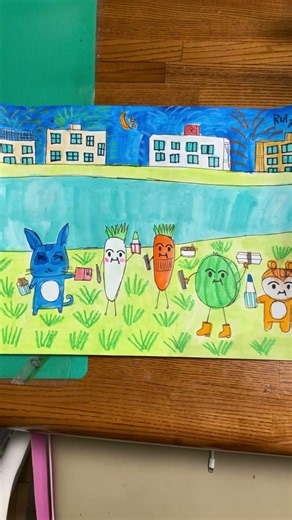 ターナーu35アクリル絵の具シリーズを使って描いた花火のイラスト‪@牟佐町内会‬