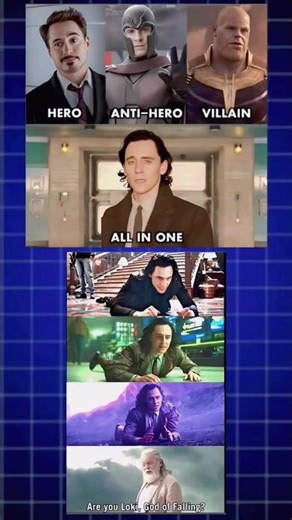 Hero. Anti-Hero. Villain.Loki: YesFalling God#mcu#marvel#avengers#memes#marvelmemes