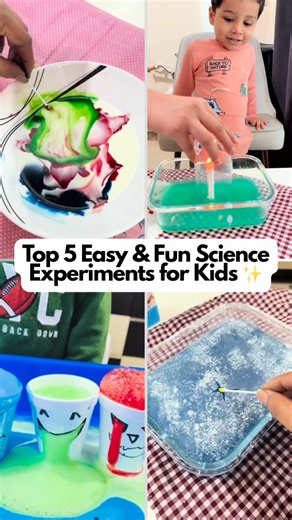 🔥 5 EASY & FUN Science Experiments You MUST Try at Home! 💧 Water Candle Explosion 🐘 Elephant Toothpaste 🧊 Ice Cracking 🌋 Volcano Eruption 🥛 Milk Explosion 🧂 Dancing Salt Science Fun = Best Combo Ever 🤯✨ Which experiment surprised you the most? Comment below 👇 Save this reel & try one today! Follow for more fun experiments with Taimoor 💙 #montessoriathome #educationalfun #scienceexperiments #scienceisfun #toddlersactivities | Learn with Taimoor