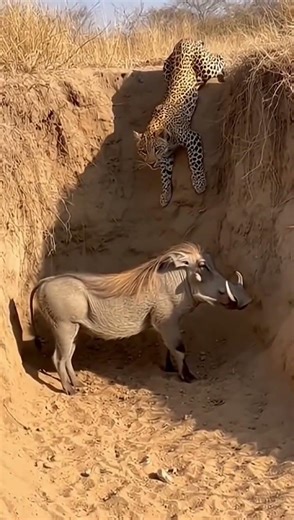 Leopard vs Warthog – Insane Escape Moment Caught on Camera 😱🔥 #shorts