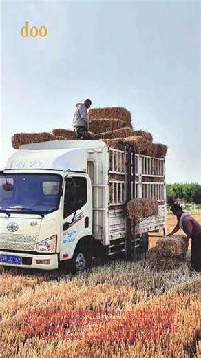Hay bale elevator, easy hay loading machine for farm harvest