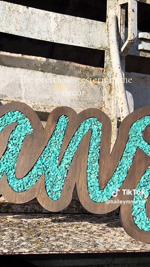 I love our inlay signs #western #westernwedding #weddingday #turquoise #westernhome #weddingdecor #ledsign #weddingtiktok #2025bride #2025wedding
