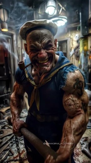 Welcome to the nautical nightmare where Popeye the Slayer Man has taken command. #popeye #horror