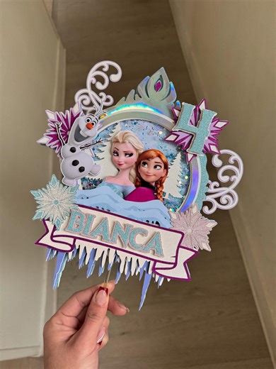 Frozen Cake Decoration With LED Light - Frozen Themed Cake Topper - Children's Birthday - Frozen - Etsy