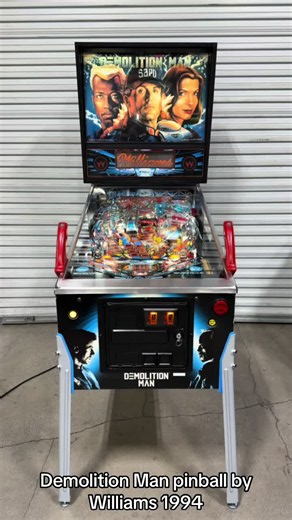 Demolition Man pinball machine by Williams 1994 is ready to go home today. #demolitionman #pinball #pinballmachine #arcade #collectibles