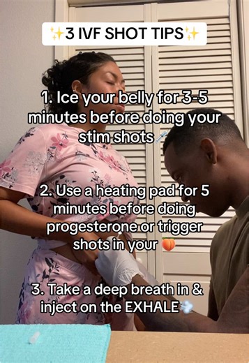 ✨3 IVF SHOT TIPS✨ The shots were one of the scariest parts of IVF for me. Once you get into a routine, it becomes less scary. Hopefully these tips help for pain as well!🩷 #ivftips #ivfgotthis #ivfstory #infertilityjourney #infertility