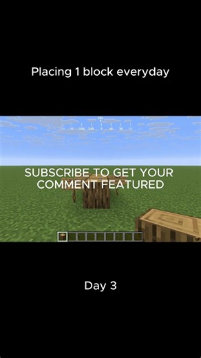Placing a block in Minecraft everyday Day 3
