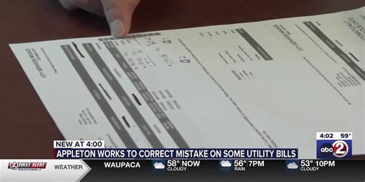 Appleton works to correct mistake on some utility bills