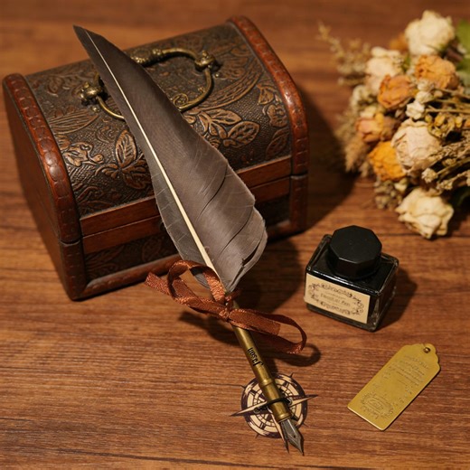 Custom Quill Pen Set, Vintage Quill Pen, Personalized Handwriting Accessory, Vintage Dip Pen, Anniversary Gift, Birthday Gift - Etsy