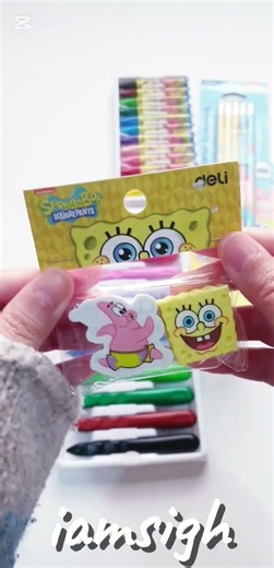 cute stationery finds #spongebob pencils eraser #schoolsupplies ASMR haul
