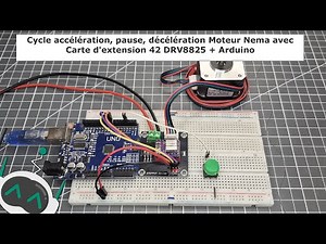 Cycle accélération, pause, décélération Moteur Nema avec Carte d’extension 42 DRV8825 + Arduino