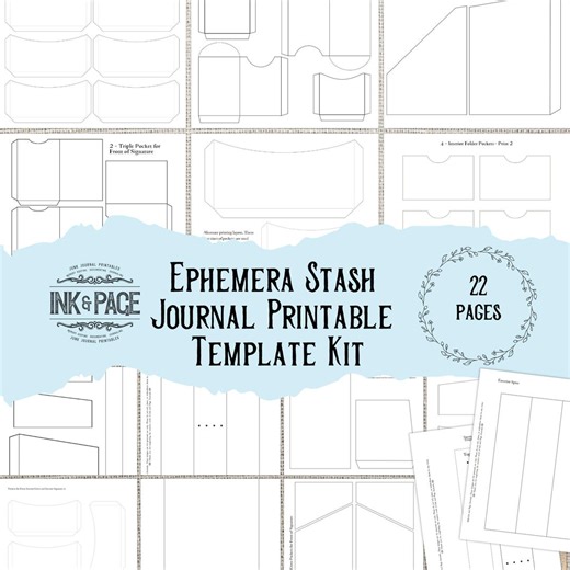 Ephemera Stash Journal Printable Templates DIY Ephemera Holder for Junk Journals Make Your Own Ephemera Storage-use Your Own Papers - Etsy