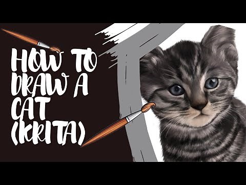 Drawing Fur with Krita: How to Draw a Cat