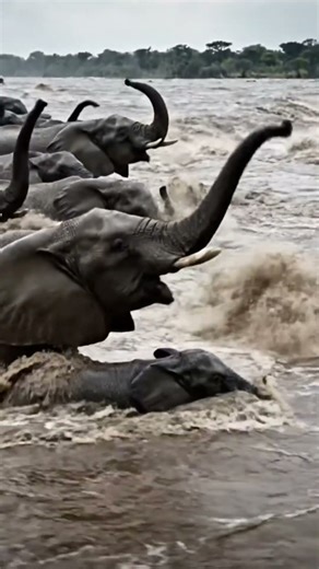 The River of Giants | Elephant Migration Through the Flood #wildlife #documentary #forest #nature