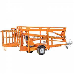 [Hot Item] Hydraulic Trailer Mounted Boom Man Lift Platform Cherry Picker Lift for Aerial Work