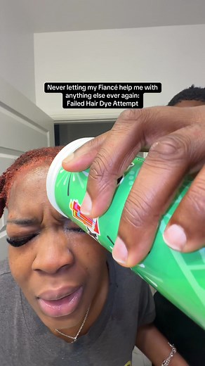Failed attempt at hair dye: Fiance Edition #fyp #fypシ #couple #funny #fail