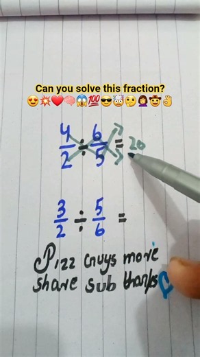 Division of Fraction | Maths tricks 🤯🧠🤔❤ #maths #mathstricks #division #fraction #education