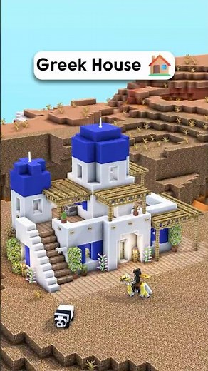 Minecraft Santorini (Greek) House Tutorial🏠
