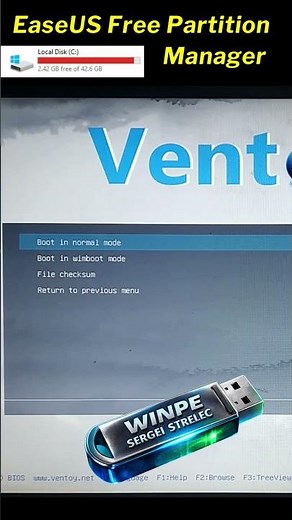 WinPE Sergei Strelec Bootable USB | C Drive Full Fix | Partition Resize Free | MBR to GPT Convert 🔥