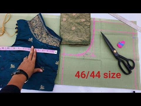 4 Tucks blouse cutting करने का सही तरीका /46" perfect 4 Tucks blouse cutting/ Belt blouse ki cutting