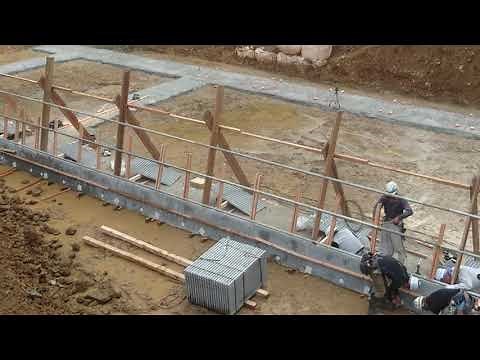 砂防ダム 残存型枠組立① 施工状況 堰堤 災害復旧