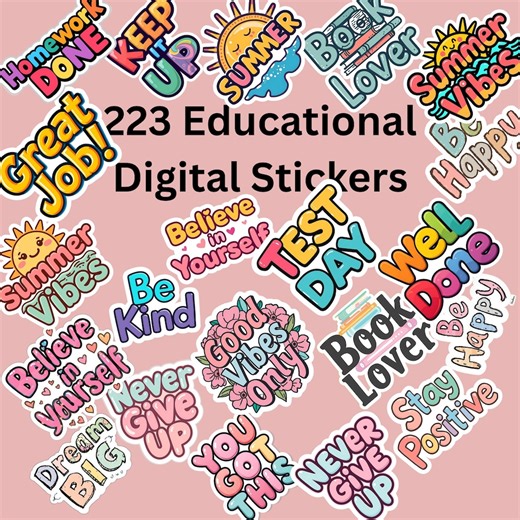 Educational Digital Stickers PNG | Learning Stickers for Kids, Teachers & Planners - Etsy