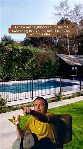 I knew my neighbor could see me swimming 😒#privacy #privacyscreen #privacysolutions #prepare #pool