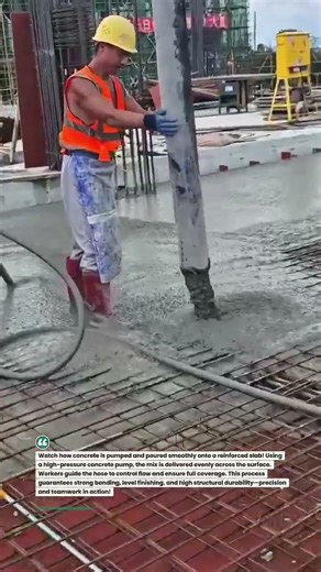 Concrete Pump Pouring Process! #construction #concrete #builder #shorts #engineering