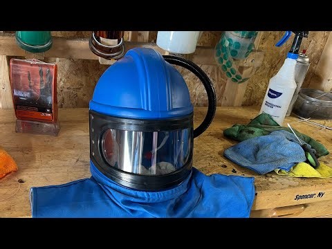 XL DIY Sand Blaster Set Up and Respirator Suit #diy #budget #blasting #coating #powdercoat #family