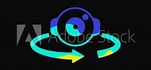 Yellow 360 degree view icon isolated on black background. Virtual reality. Angle 360 degree camera. Panorama photo. 4K Video motion graphic animation