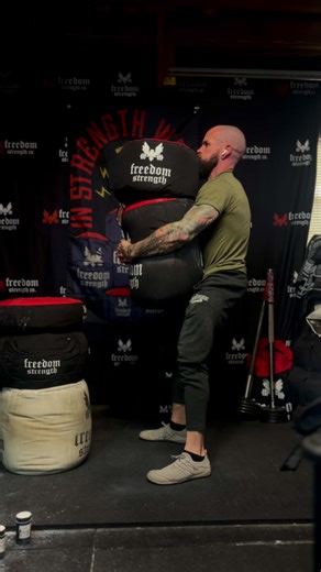 Sandbag squat PR! #sandbagtraining #strongdad #gymtok #fitness #squat