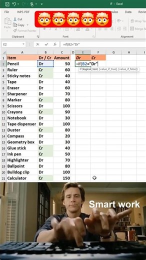 Dr,cr formula in excel sheet #excel #computer #shorts #computereducation #excelsheet #blackboard
