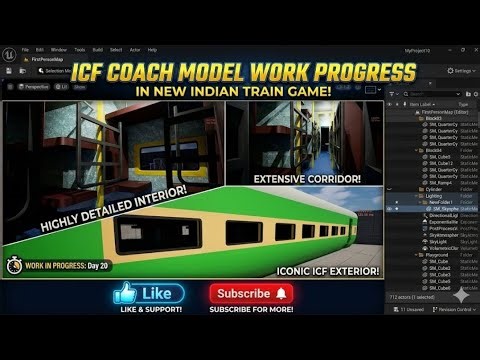 ICF COACH MODEL WORK PROGRESS IN NEW INDIAN TRAIN GAME UNDER DEVELOPMENT 😍