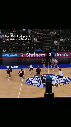Texas A&M upset #4 Stanford last night! #gabirodriguez #libero #texasamvolleyball