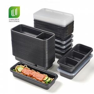 [Hot Item] Strip Containers Divided Food Storage Containers Takeaway Bento Box with PP Lid