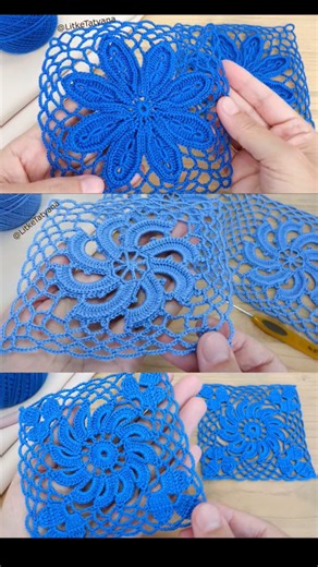 Crochet square motifs ➡️‪@LitkeTatyana‬