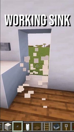 Easy Working Sink Tutorial! #minecraft #minecraftshorts #minecrafttutorial #redstone