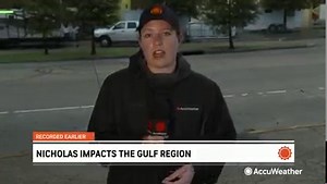 2.5K views · 26 reactions | AccuWeather's Kim Leoffler reported live from southern Louisiana on Sept. 14 as communities dealt with flash flooding from a tropical system once again. https://bit.ly/3k9oozn | AccuWeather | Facebook