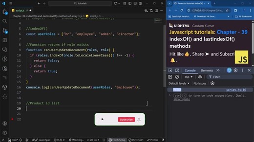 JavaScript - 39 | 🔥 STOP Searching! Find Data FAST with indexOf() & lastIndexOf() in Arrays!