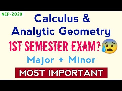 Selected Questions | 1st Semester Major & Minor Exam 2026 | Calculus & Analytic Geometry