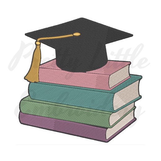 Graduation Cap Embroidery Design With Books - Etsy